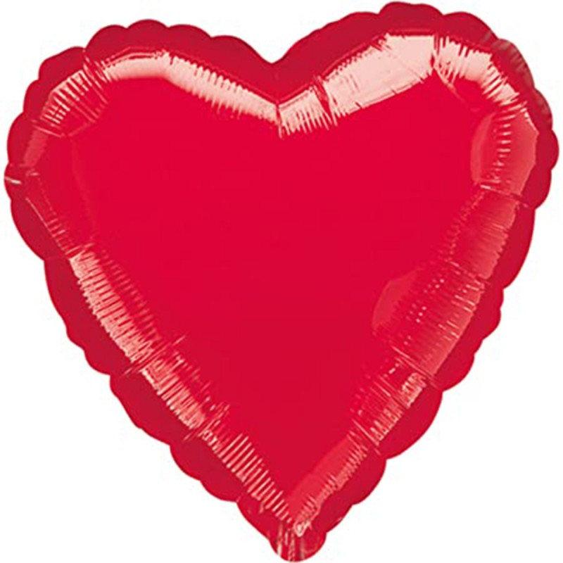 Balon Inima Rosu Metalizat 80cm
