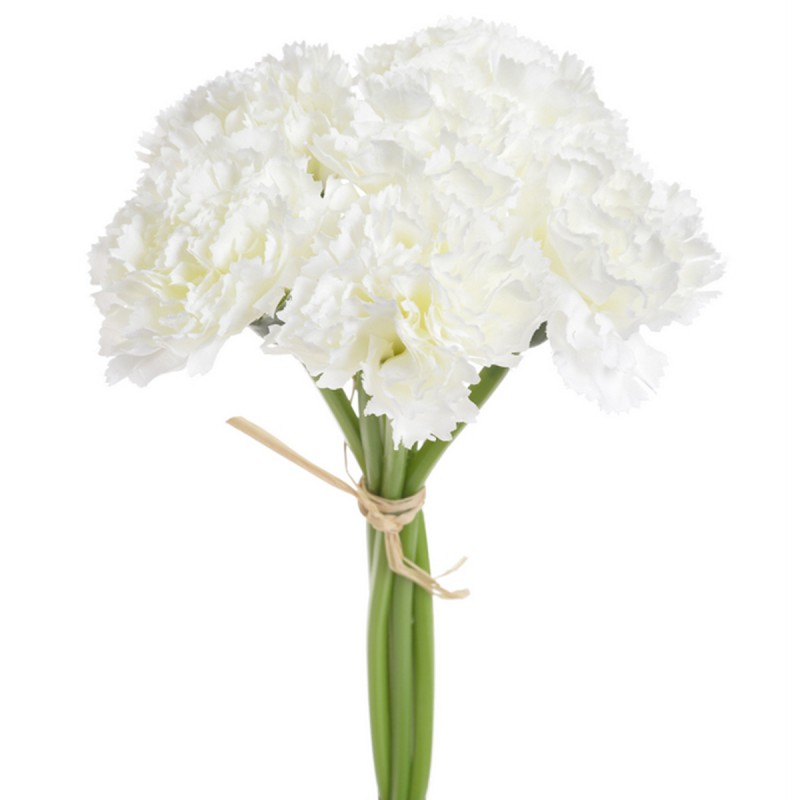 Garoafe albe | flori artificiale 6 fire 23 cm