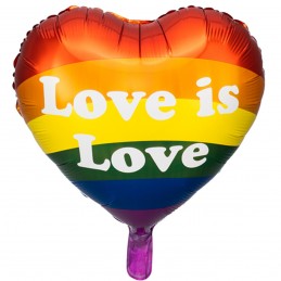 Balon inima rainbow LOVE IS...