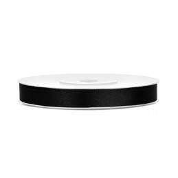 Panglica satin negru 6mm