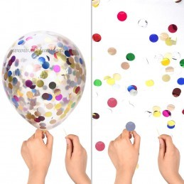 Set 5 Baloane cu Confetti Mov