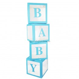 Set 4 cuburi BABY bleu,...
