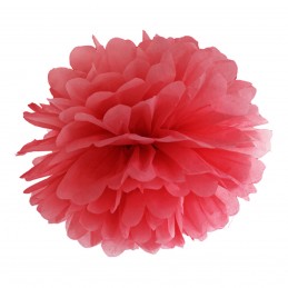 Floare Pom Pom Rosu 25 cm