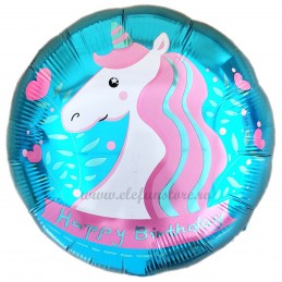 Balon Unicorn Party Bleu