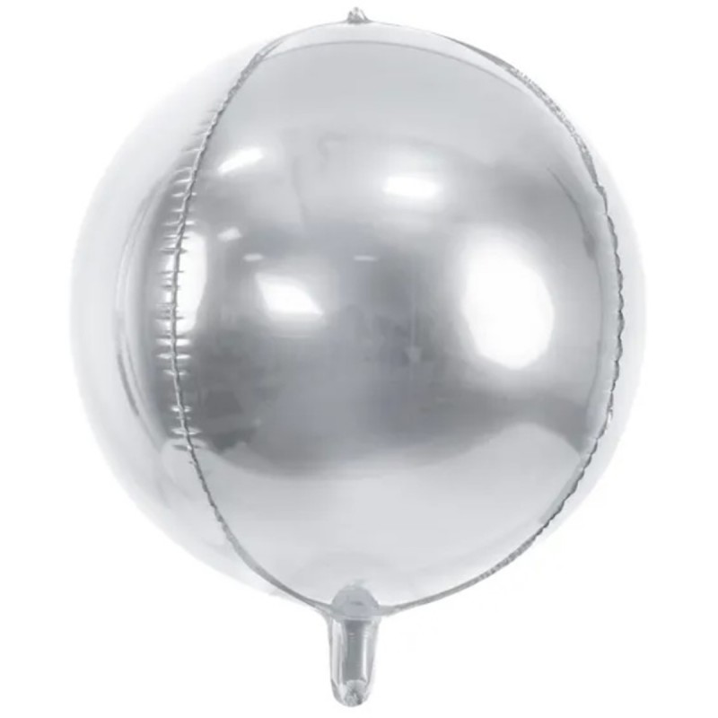 Balon Sfera 3D Orbz 45cm Argintiu Metalizat