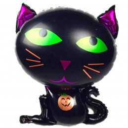 Balon pisica neagra cu ochi...