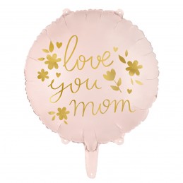 Balon rotund roz LOVE YOU MOM