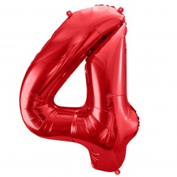 Balon Rosu Cifra 4 100cm