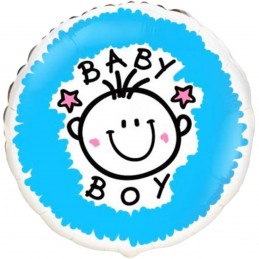 Balon rotund Baby Boy bleu