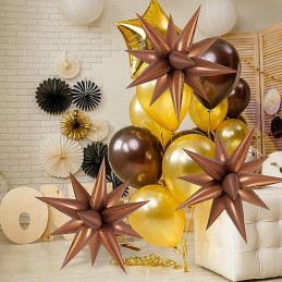 Balon Folie Stea 3D ciocolata 66cm
