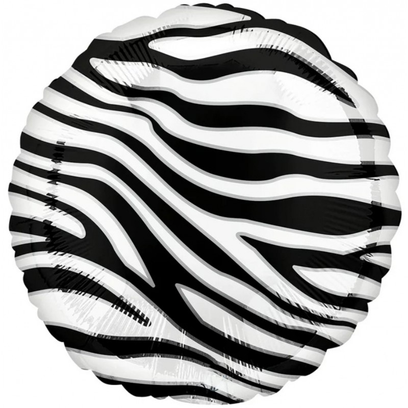 Balon folie rotund Animal Print - Zebra