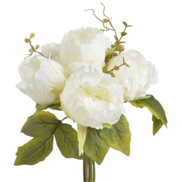 Bujori albi | flori artificiale 6 fire 30cm
