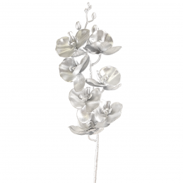 Orhidee Artificiala Argintie 8 flori, 75 cm
