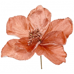 Floare de Craciun rose gold | Craciunita Artificiala 21cm