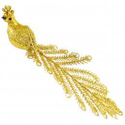 Paun Auriu | Decoratiune Brad de Craciun 30 cm