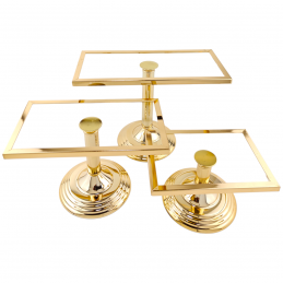 Suport Candy Bar, auriu cu picior 3/set