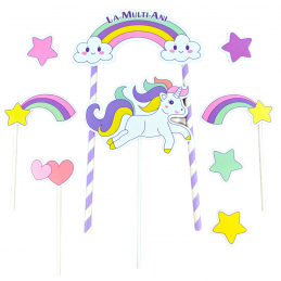Set Toppers Unicorn 9 piese