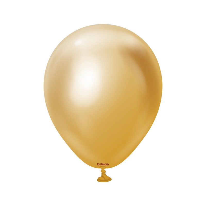 Baloane Latex Kalisan Chrome Auriu 13cm, 100buc