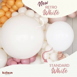 Baloane Latex Kalisan Retro White 30cm, 100buc