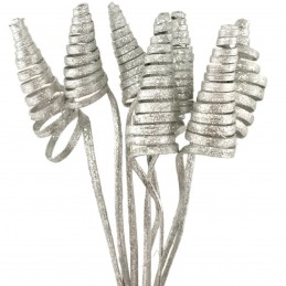 Cane Cone maxi argintiu cu sclipici 8 buc, 55cm