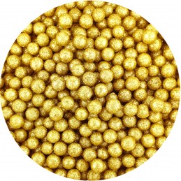 Bilute din polistiren aurii cu sclipici 1.5cm 50g