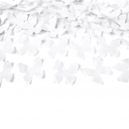 Tub confetti cu fluturasi albi 30 cm