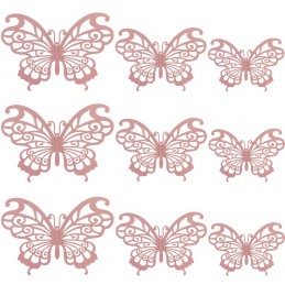 Fluturi decorativi baby pink 12/set cu adeziv
