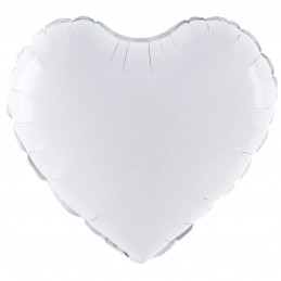 Balon Inima Alba Pastel 45cm