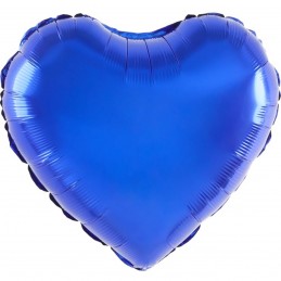 Balon Inima Albastra Metalizata 45cm