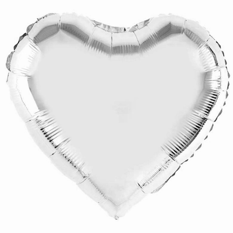 Balon Inima 60 cm Argintiu Metalizat