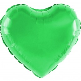 Balon Inima Verde Metalizat 45cm