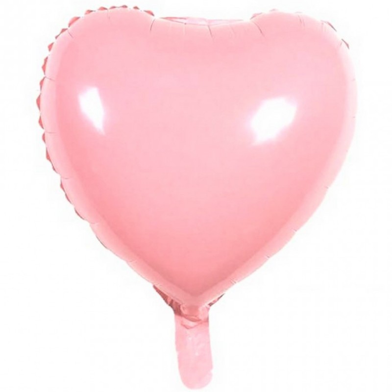Balon Inima Roz Macaron 45cm