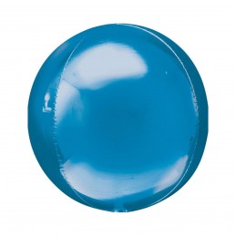 Balon Folie Orbz Albastru Metalizat, Sfera 3D 25cm