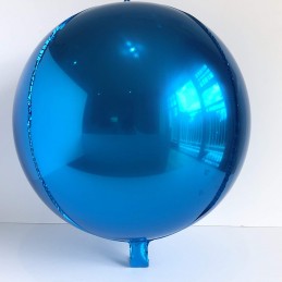 Balon Folie Orbz Albastru Metalizat, Sfera 3D 25cm