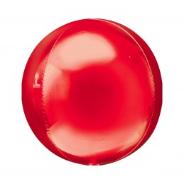 Balon Folie Orbz Rosu Metalizat, Sfera 3D 25cm