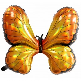 Balon folie Fluture portocaliu holografic 100cm