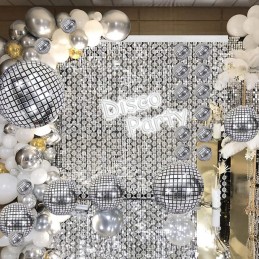 Balon folie Glob Disco argintiu Orbz 60cm