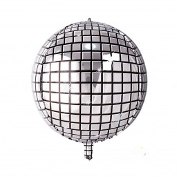 Balon folie Glob Disco argintiu Orbz 25cm