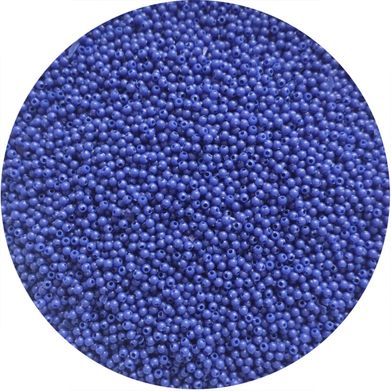 Margele Plastic Albastru Inchis 50g, bilute 3mm