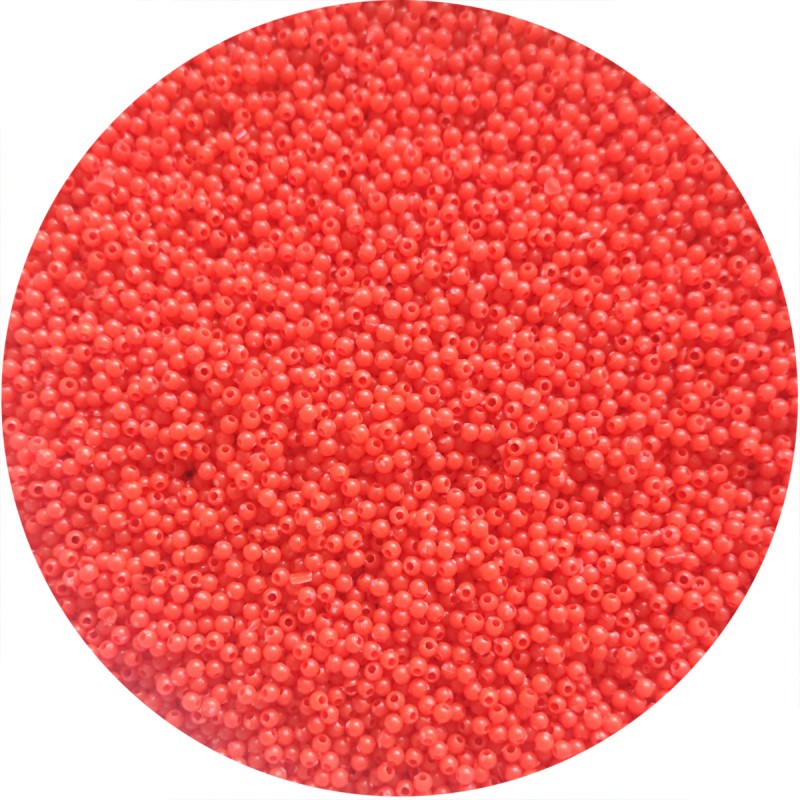 Margele Plastic Rosu 50g, bilute 3mm