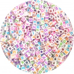 Margele Cubice Litere Colorate 50g, Alfabet pentru Bratari