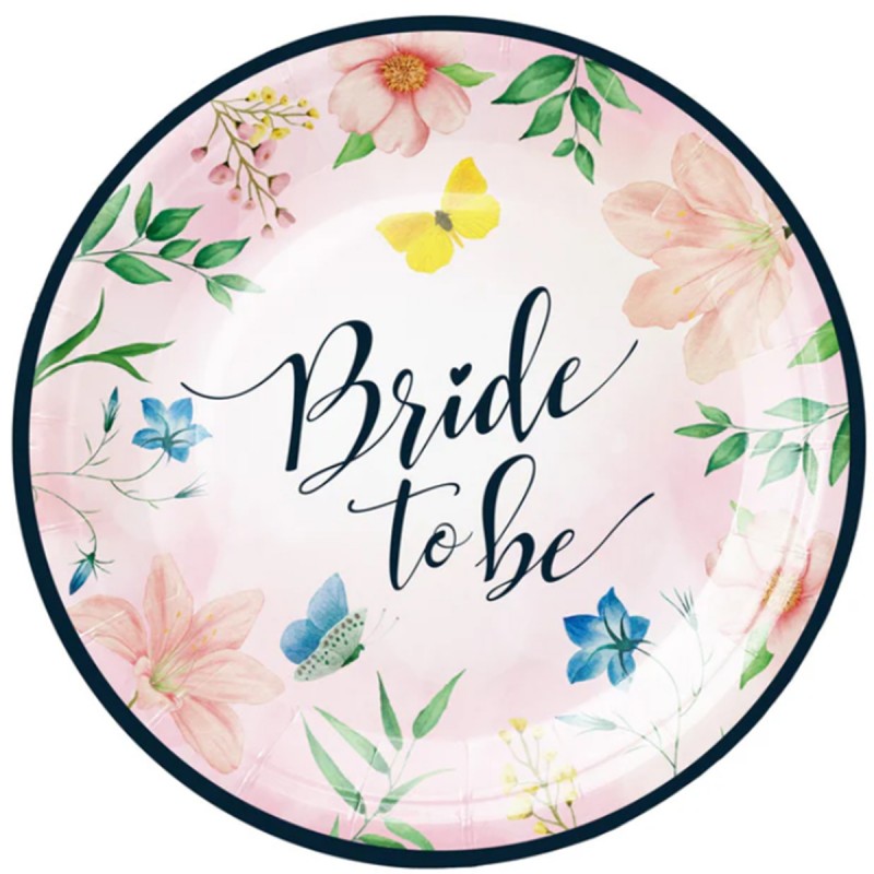 Farfurii cu flori, BRIDE TO BE, 6buc