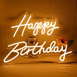 Semn luminos neon HAPPY BIRTHDAY mare 91x42cm