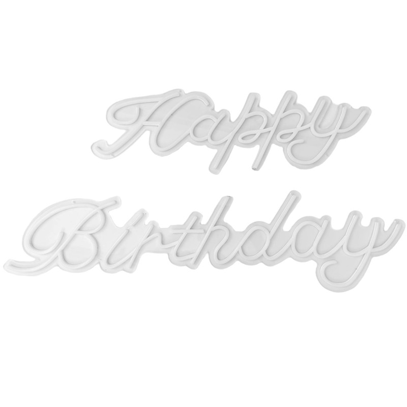 Semn luminos neon HAPPY BIRTHDAY mare 91x42cm