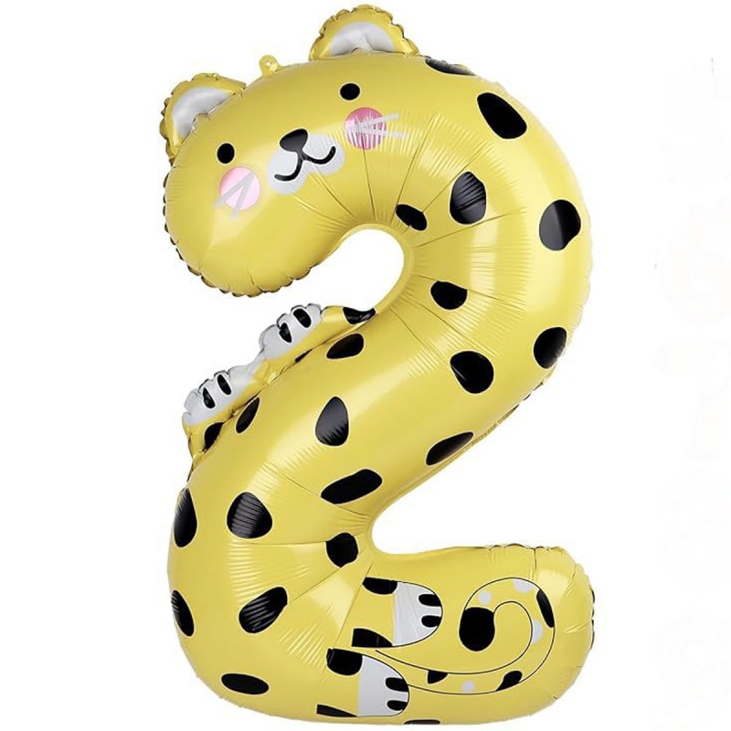 Balon Folie Cifra 2 Animale, Ghepard 100cm