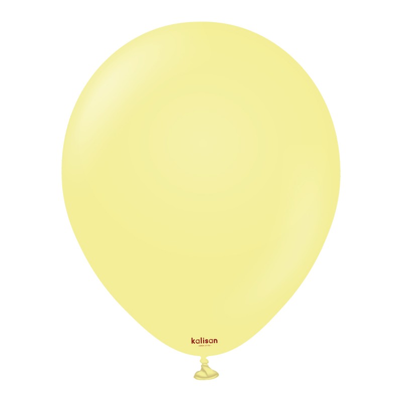 Baloane Latex Kalisan Macaron Yellow 30cm, 100buc