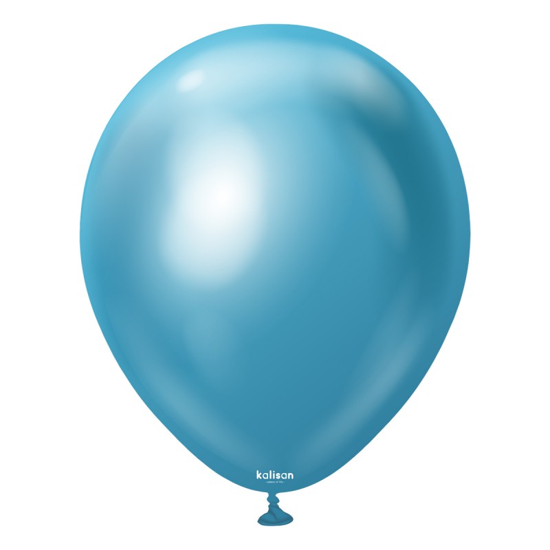 Baloane Latex Kalisan Chrome Blue 30cm, 10 buc