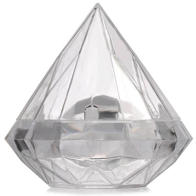 Diamant Acrilic Mic Transparent, caseta cu clips 7cm