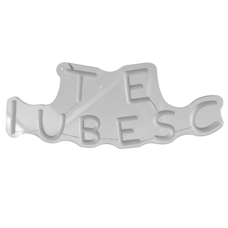 Semn luminos neon TE IUBESC 40x17cm, lumina calda