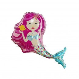 Mini Balon Sirena Pink 45cm